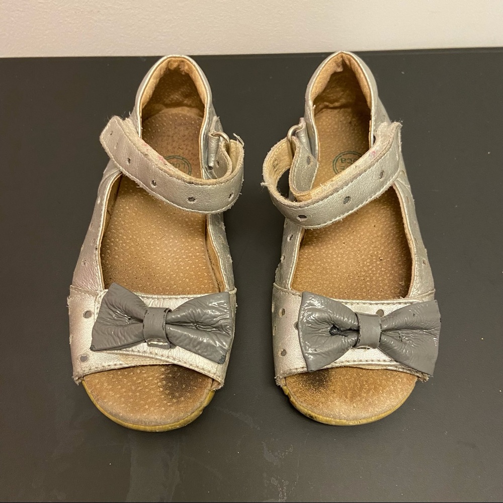 Livie and Luca Silver Peep Toe Shoes